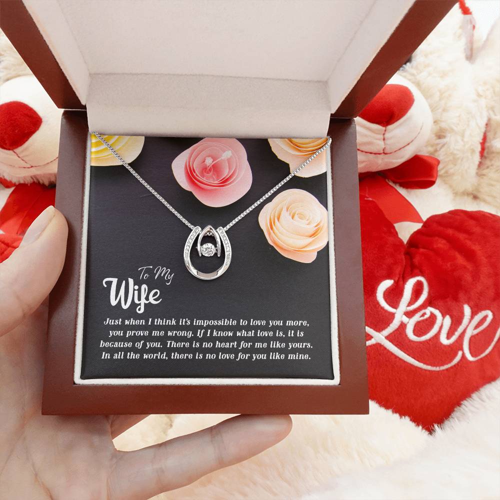 To my Wife-Just when I think Gift, Birthday Gift Necklace For Wife, Anniversary, Valentines, Christmas Gift From Husband Lucky In Love Necklace