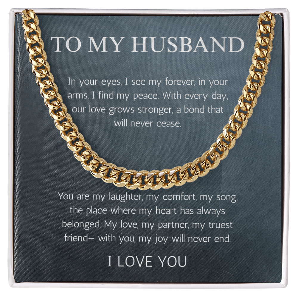 To My Husband Birthday Gift Necklace Cuban Link Chin For Husband Gift Jewelry Anniversary Gift Christmas Gift For Husband From Wife