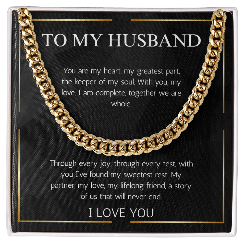 Husband Anniversary Gift Necklace Cuban Link Chin For Husband Gift Jewelry Birthday Gift Christmas Gift For Husband From Wife present