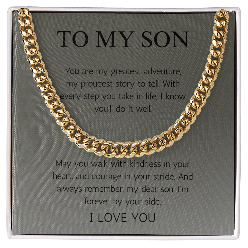 To My Son Gift Necklace Jewelry Cuban Chain Necklace For Son Gift From Dad Mom Birthday Christmas Graduation Gift From Father Mother