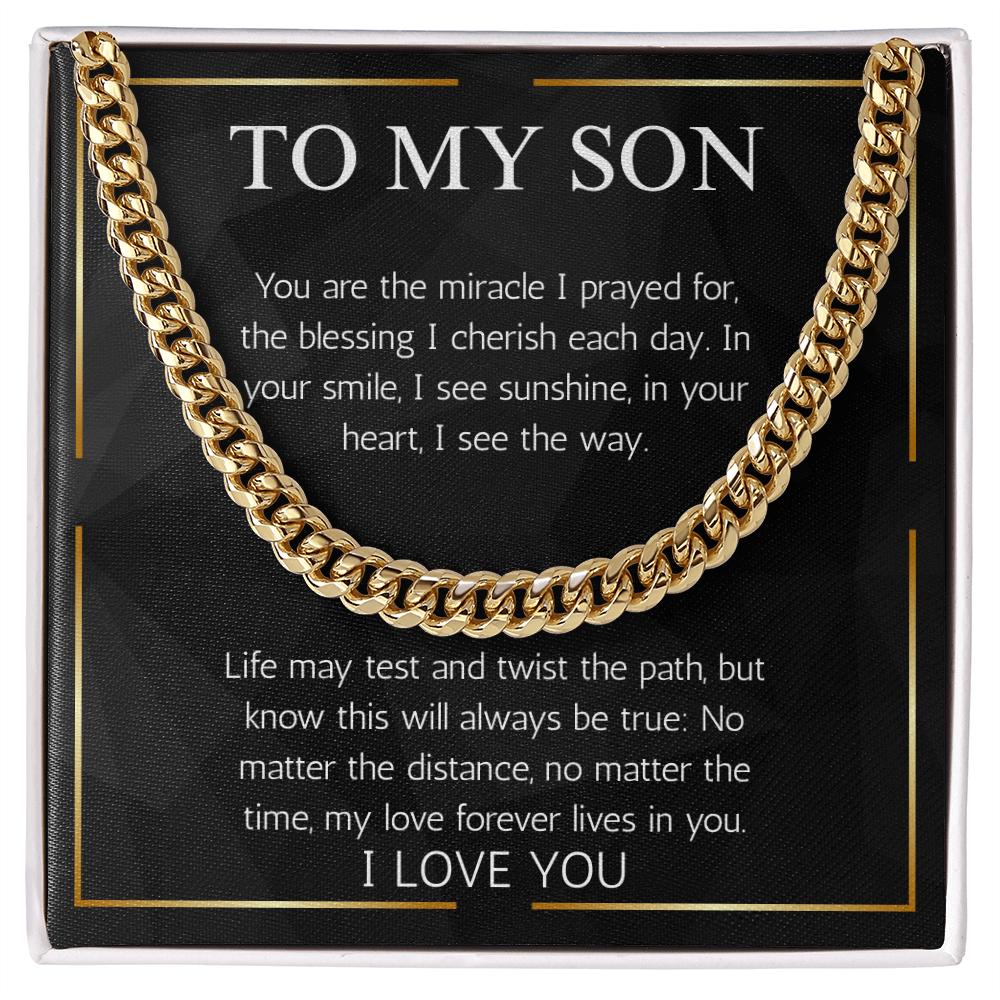 To My Son Gift Necklace From Dad Mom Jewelry Cuban Chain Necklace For Son Gift Birthday Christmas Graduation Gift From Father Mother