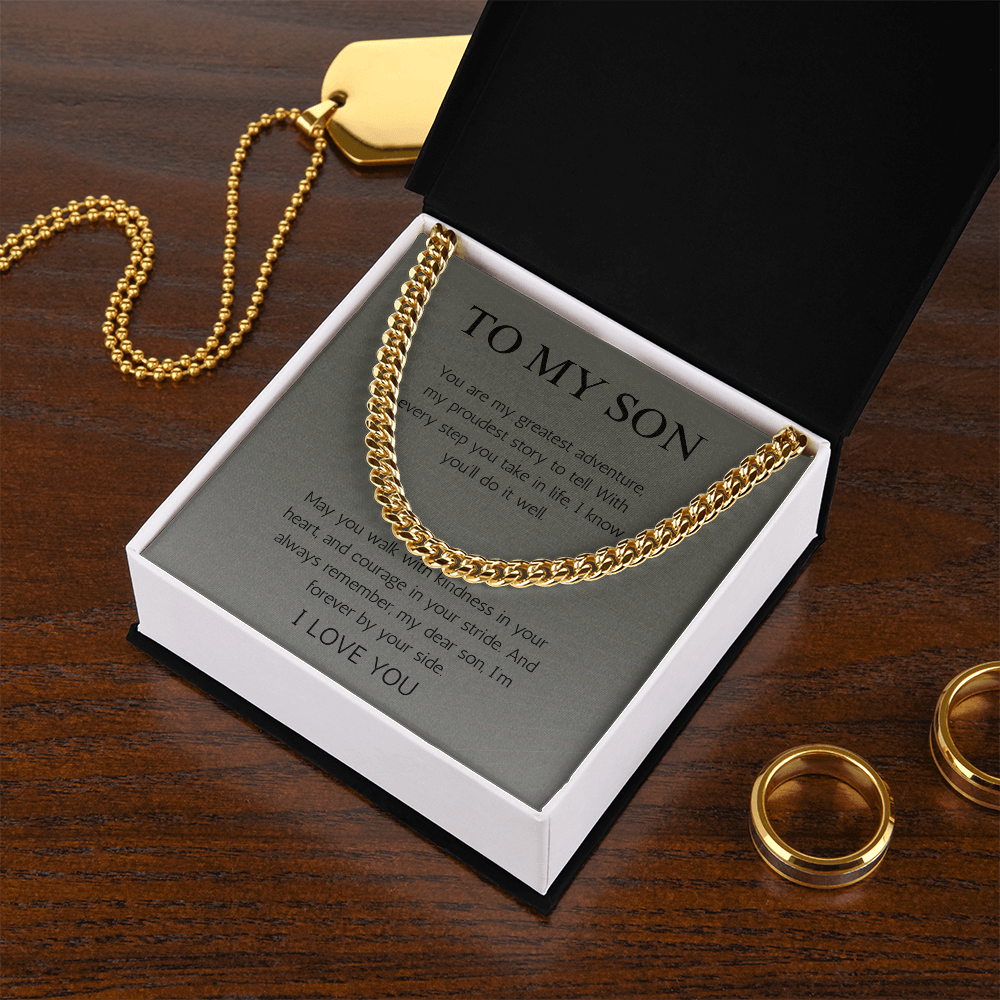 To My Son Gift Necklace Jewelry Cuban Chain Necklace For Son Gift From Dad Mom Birthday Christmas Graduation Gift From Father Mother