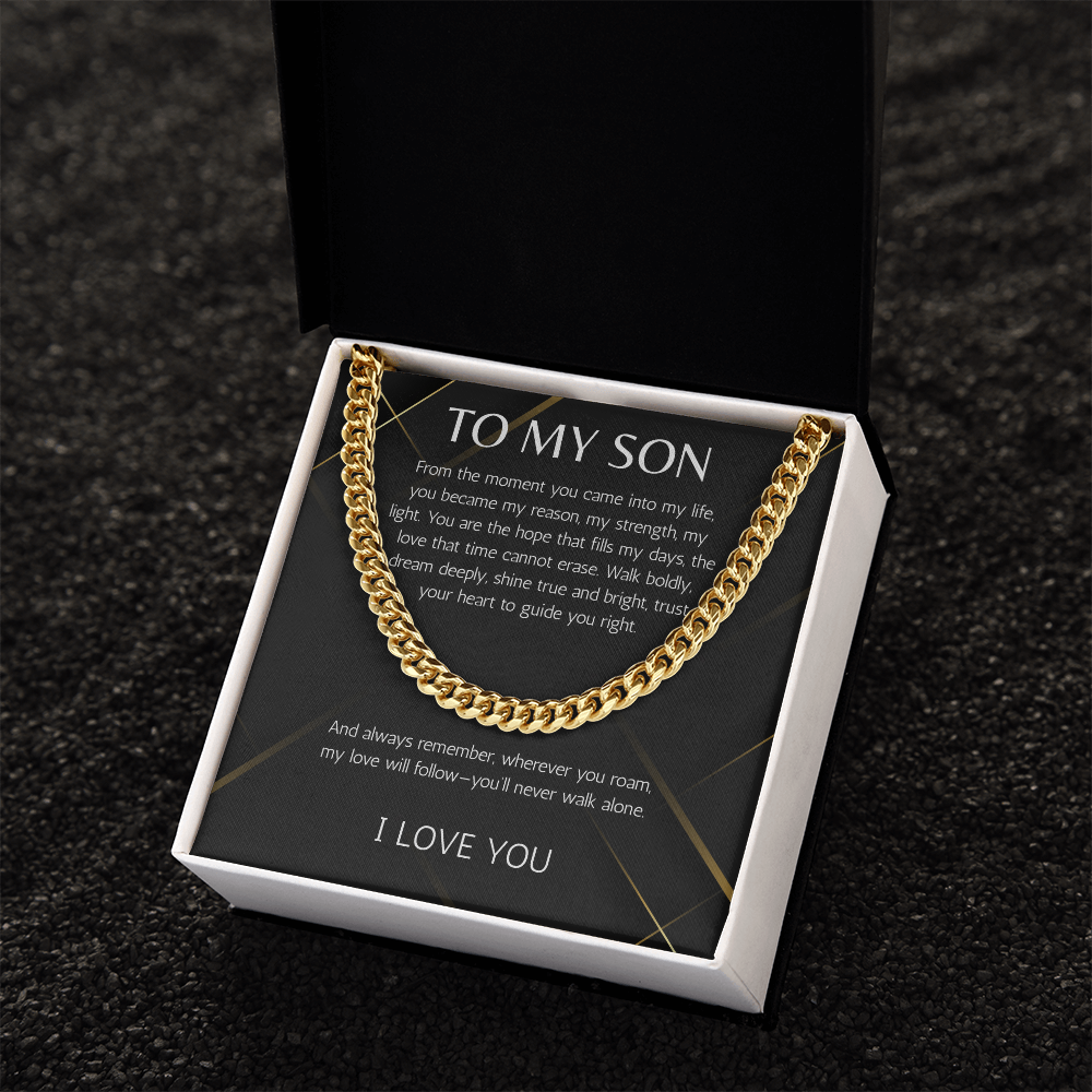 To My Son Cuban Chain Necklace Gift Necklace From Dad Mom Jewelry For Son Gift Birthday Christmas Graduation Gift