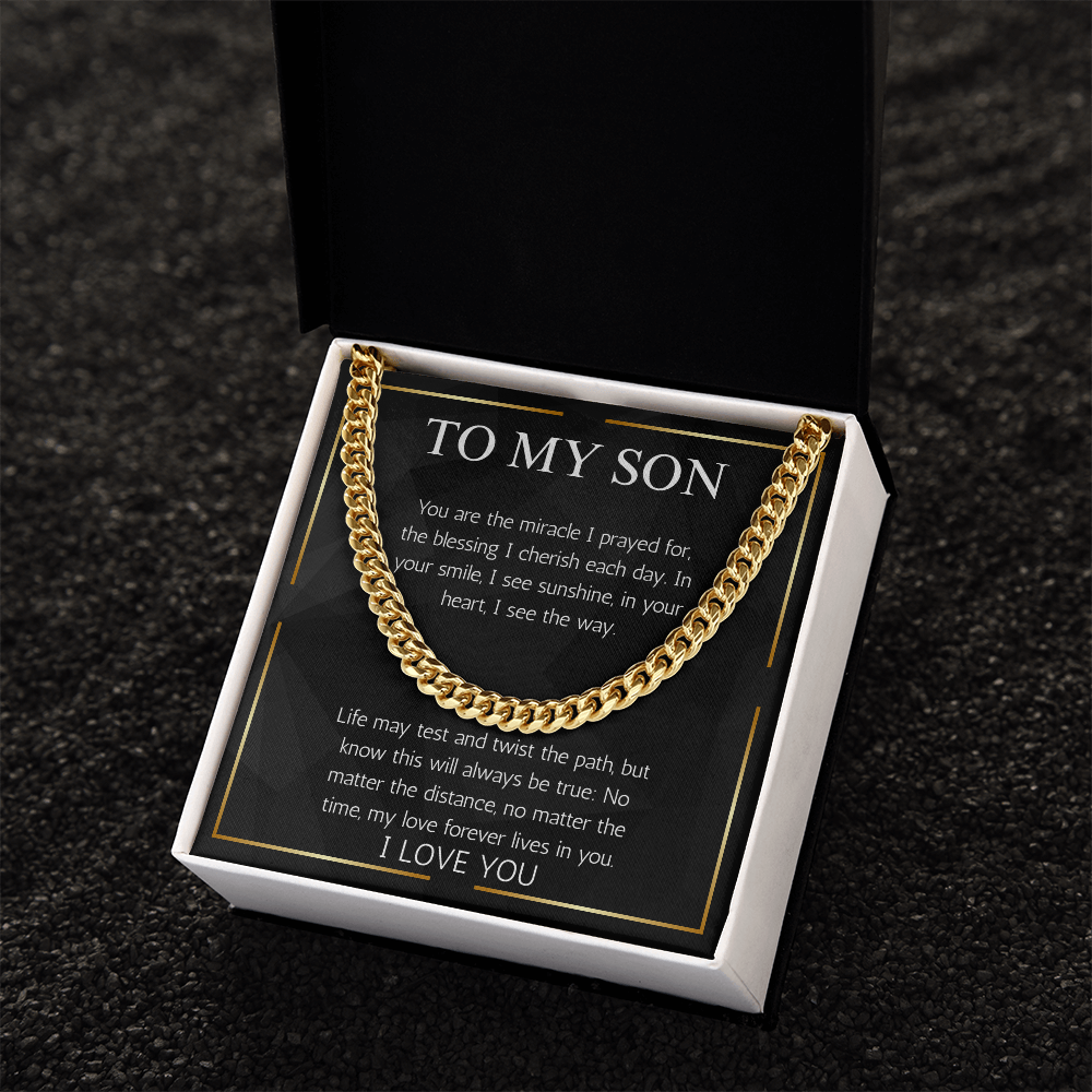 To My Son Gift Necklace From Dad Mom Jewelry Cuban Chain Necklace For Son Gift Birthday Christmas Graduation Gift From Father Mother