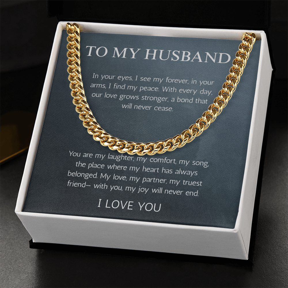 To My Husband Birthday Gift Necklace Cuban Link Chin For Husband Gift Jewelry Anniversary Gift Christmas Gift For Husband From Wife