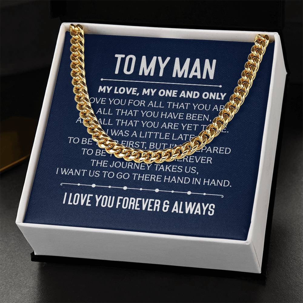 Husband Gift Necklace, Boyfriend Gift Necklace, Birthday Gift For Husband, anniversary Gift necklace, Cuban  Link chain For Husband Boyfriend