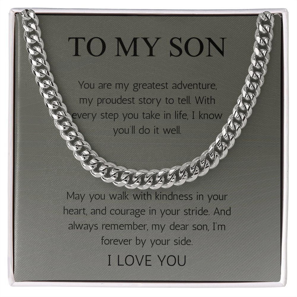 To My Son Gift Necklace Jewelry Cuban Chain Necklace For Son Gift From Dad Mom Birthday Christmas Graduation Gift From Father Mother