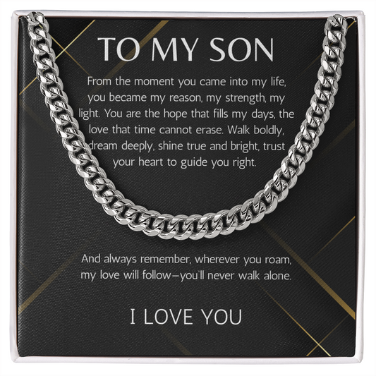 To My Son Cuban Chain Necklace Gift Necklace From Dad Mom Jewelry For Son Gift Birthday Christmas Graduation Gift