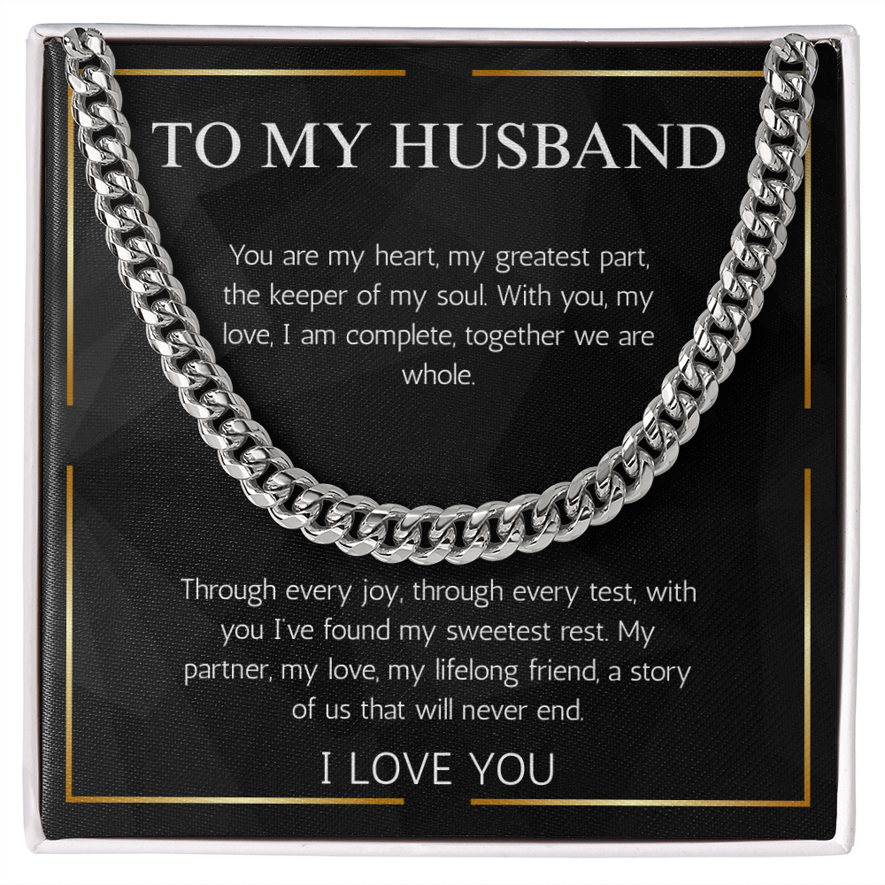 Husband Anniversary Gift Necklace Cuban Link Chin For Husband Gift Jewelry Birthday Gift Christmas Gift For Husband From Wife present