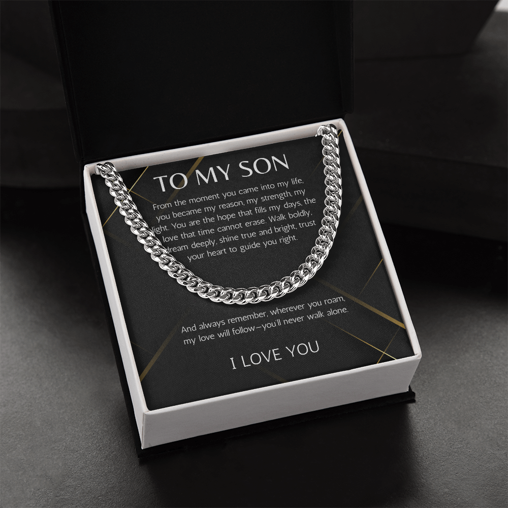 To My Son Cuban Chain Necklace Gift Necklace From Dad Mom Jewelry For Son Gift Birthday Christmas Graduation Gift