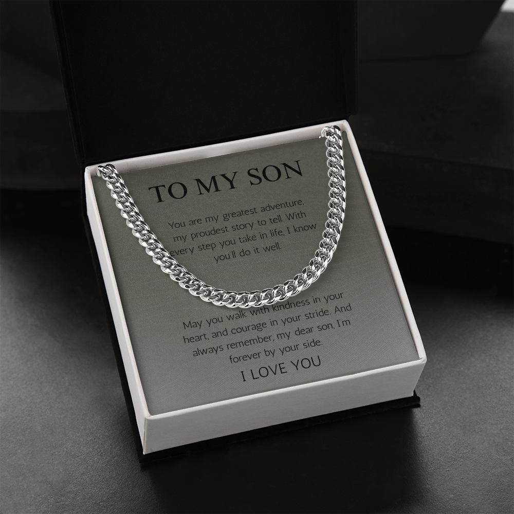 To My Son Gift Necklace Jewelry Cuban Chain Necklace For Son Gift From Dad Mom Birthday Christmas Graduation Gift From Father Mother