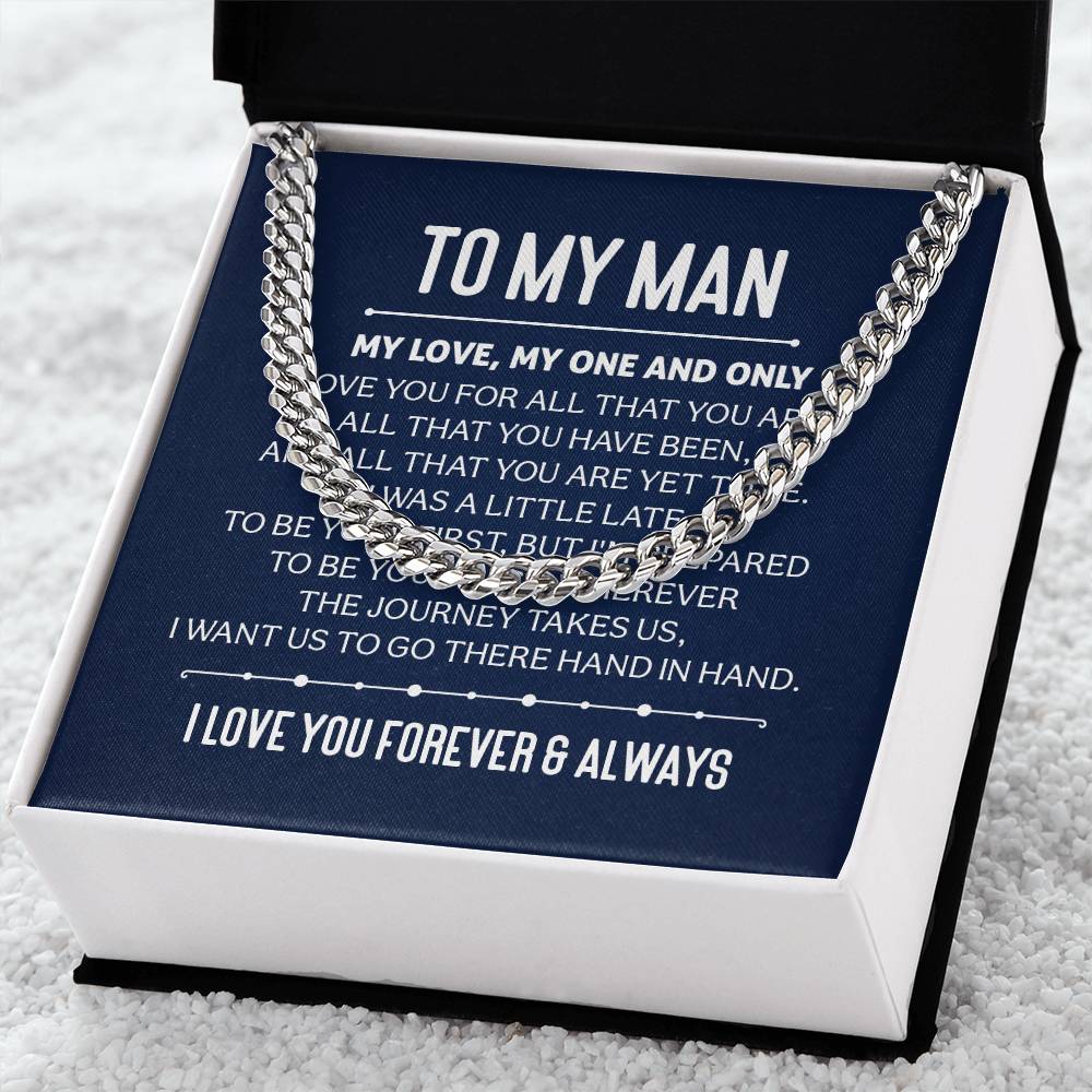 Husband Gift Necklace, Boyfriend Gift Necklace, Birthday Gift For Husband, anniversary Gift necklace, Cuban  Link chain For Husband Boyfriend