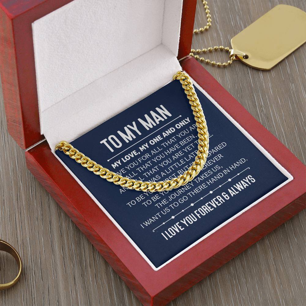Husband Gift Necklace, Boyfriend Gift Necklace, Birthday Gift For Husband, anniversary Gift necklace, Cuban  Link chain For Husband Boyfriend