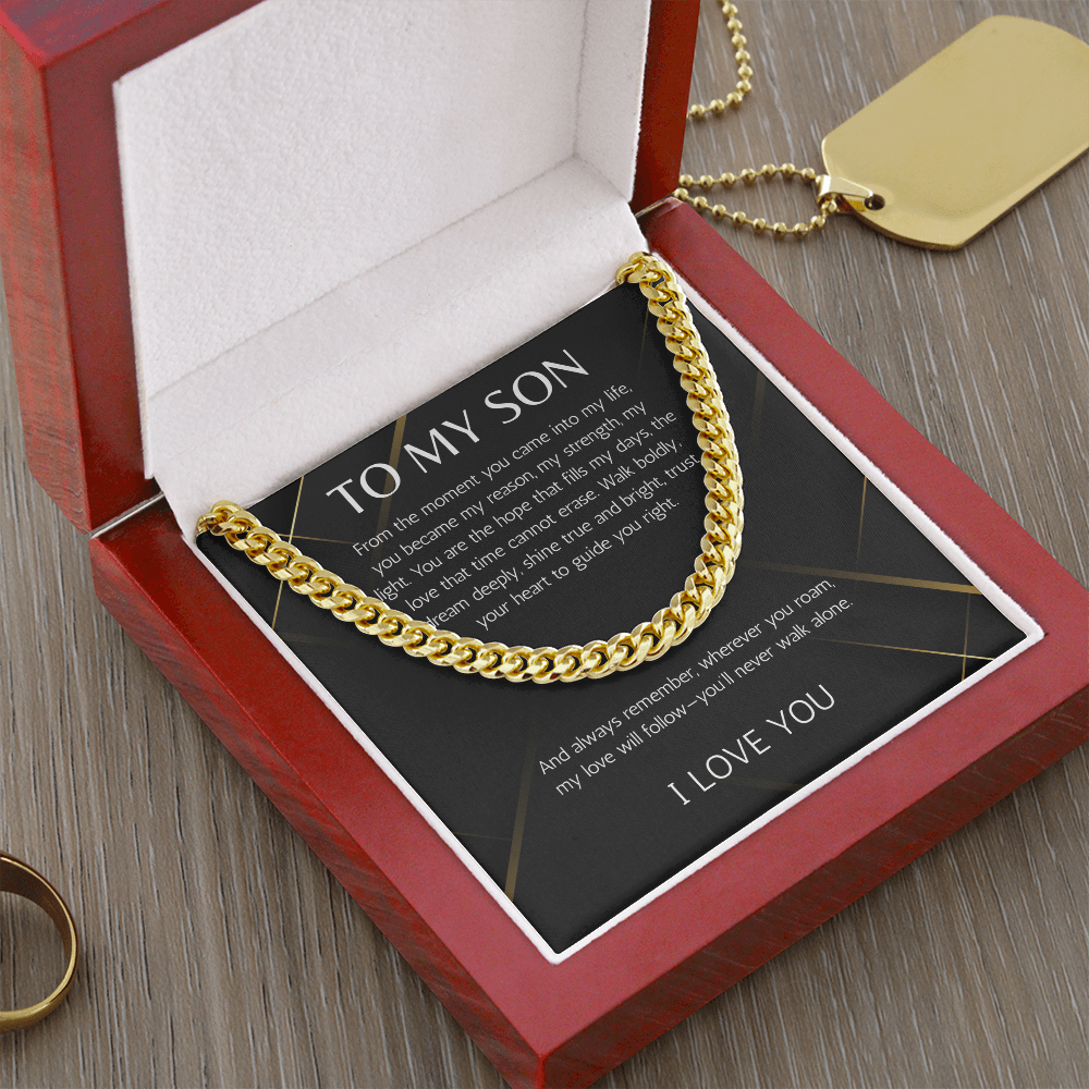 To My Son Cuban Chain Necklace Gift Necklace From Dad Mom Jewelry For Son Gift Birthday Christmas Graduation Gift