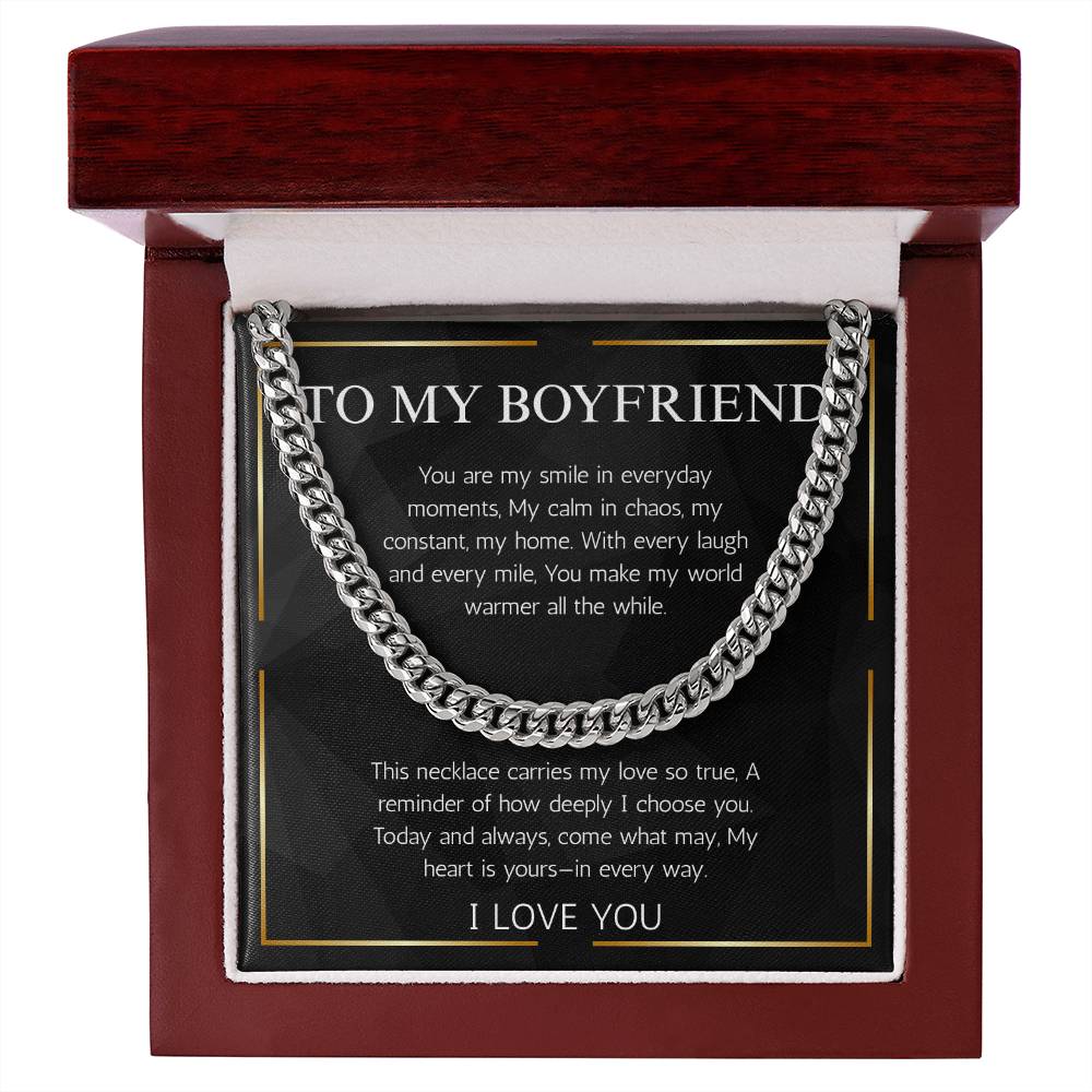 Boyfriend Cuban Chain Necklace, Necklace Gift For Boyfriend, Boyfriend Gift for Valentines Day, Birthday, Anniversary By Girlfriend