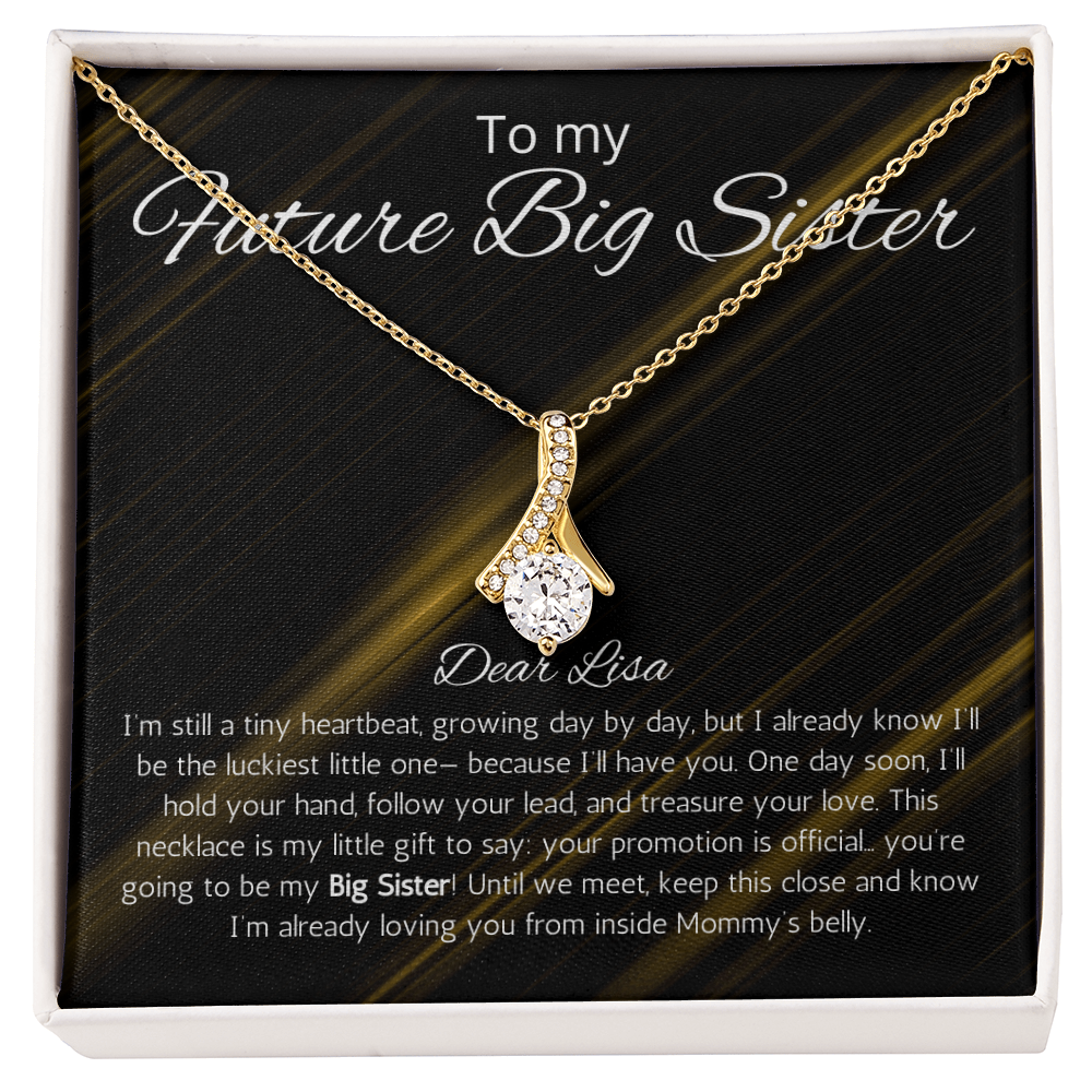 Promoted to Big Sister New Sister Gift Personalized Gift Necklace Alluring Beauty Jewelry Baby shower Soon to Be Sister reveal Announcement