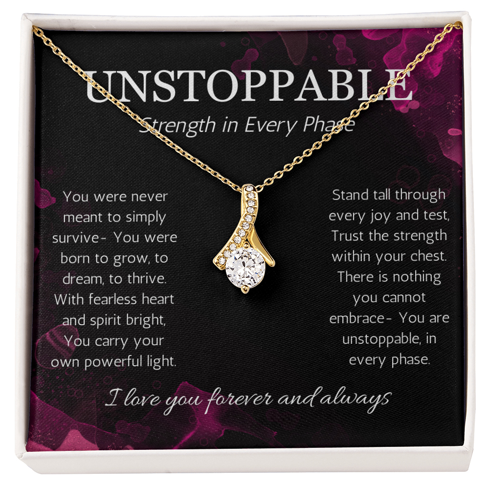 Empowerment Necklace, Resilience Necklace Unstoppable Strong Woman Jewelry Gift Alluring Beauty Present