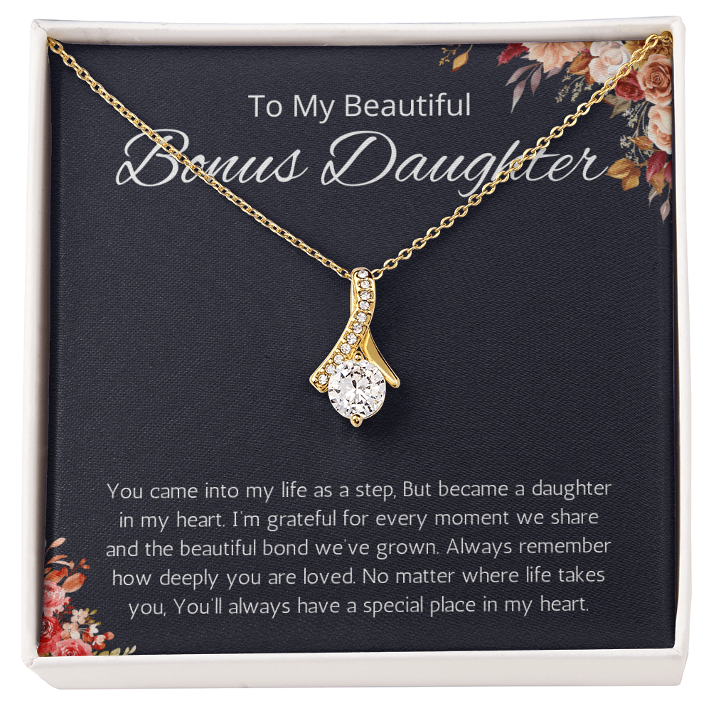 Step Daughter Gift Necklace Bonus Daughter Jewelry  Stepdaughter Gift from step mom stepdad Alluring Beauty
