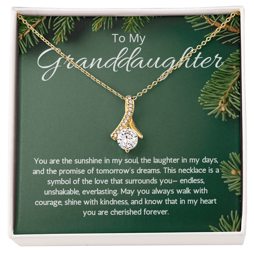 To My Granddaughter Gift Necklace from Grandma Grandpa Gift Birthday Christmas Graduation Alluring Beauty necklace from Grandfather Grandmother