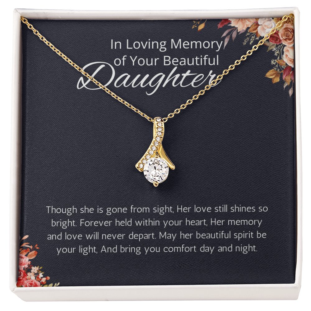 Memorial gift loss of Daughter Necklace Sorry for your Loss remembrance gift for mom Alluring Beauty Jewelry