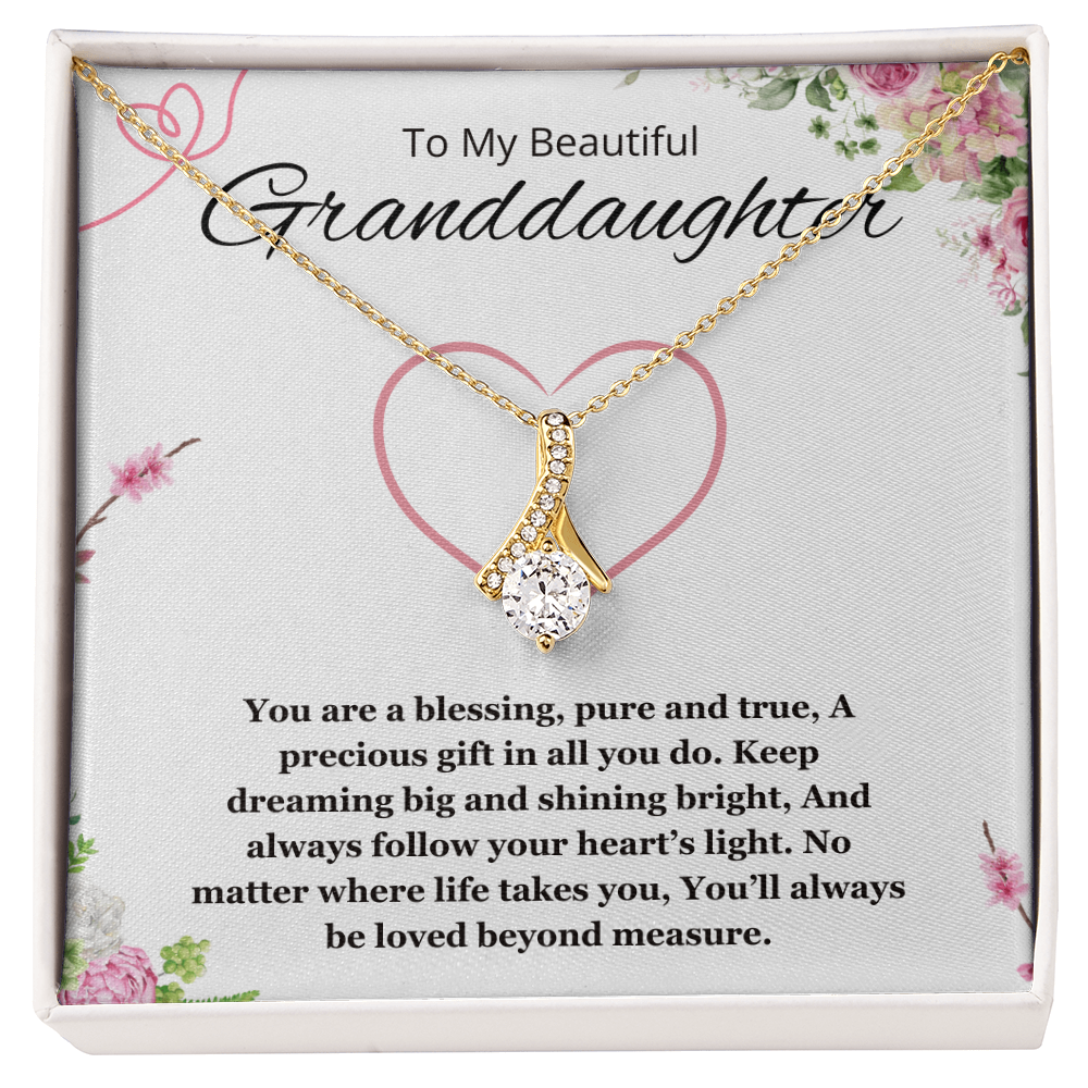 Granddaughter Gift Necklace for Birthday Graduation Alluring Beauty Jewelry from Grandpa Grandma