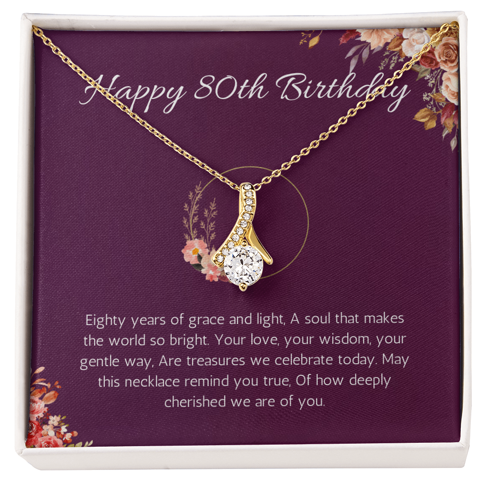 80th birthday gift for women, 80th birthday gift for mom, grandma, nana, Alluring Beauty gift necklace, 80th birthday jewelry necklace, turning 80
