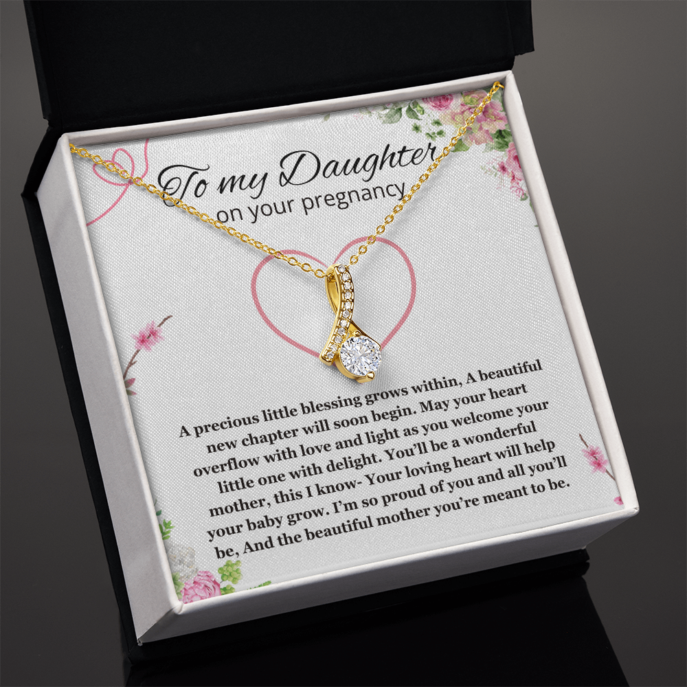 Daughter Pregnancy Gift for Baby Shower Necklace, Mom to be Jewelry Pregnant Daughter Gift from Mom Alluring Beauty