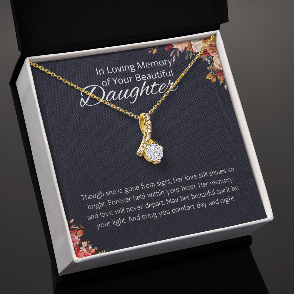 Memorial gift loss of Daughter Necklace Sorry for your Loss remembrance gift for mom Alluring Beauty Jewelry
