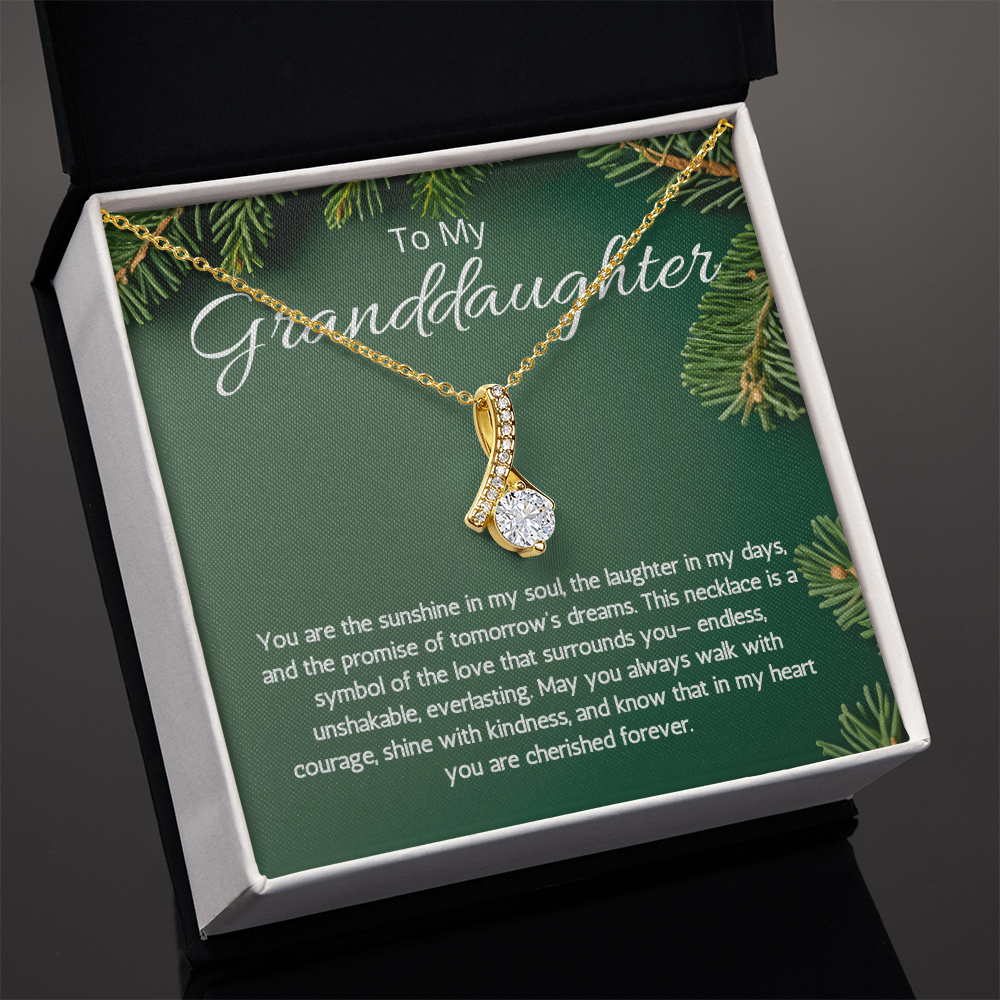 To My Granddaughter Gift Necklace from Grandma Grandpa Gift Birthday Christmas Graduation Alluring Beauty necklace from Grandfather Grandmother
