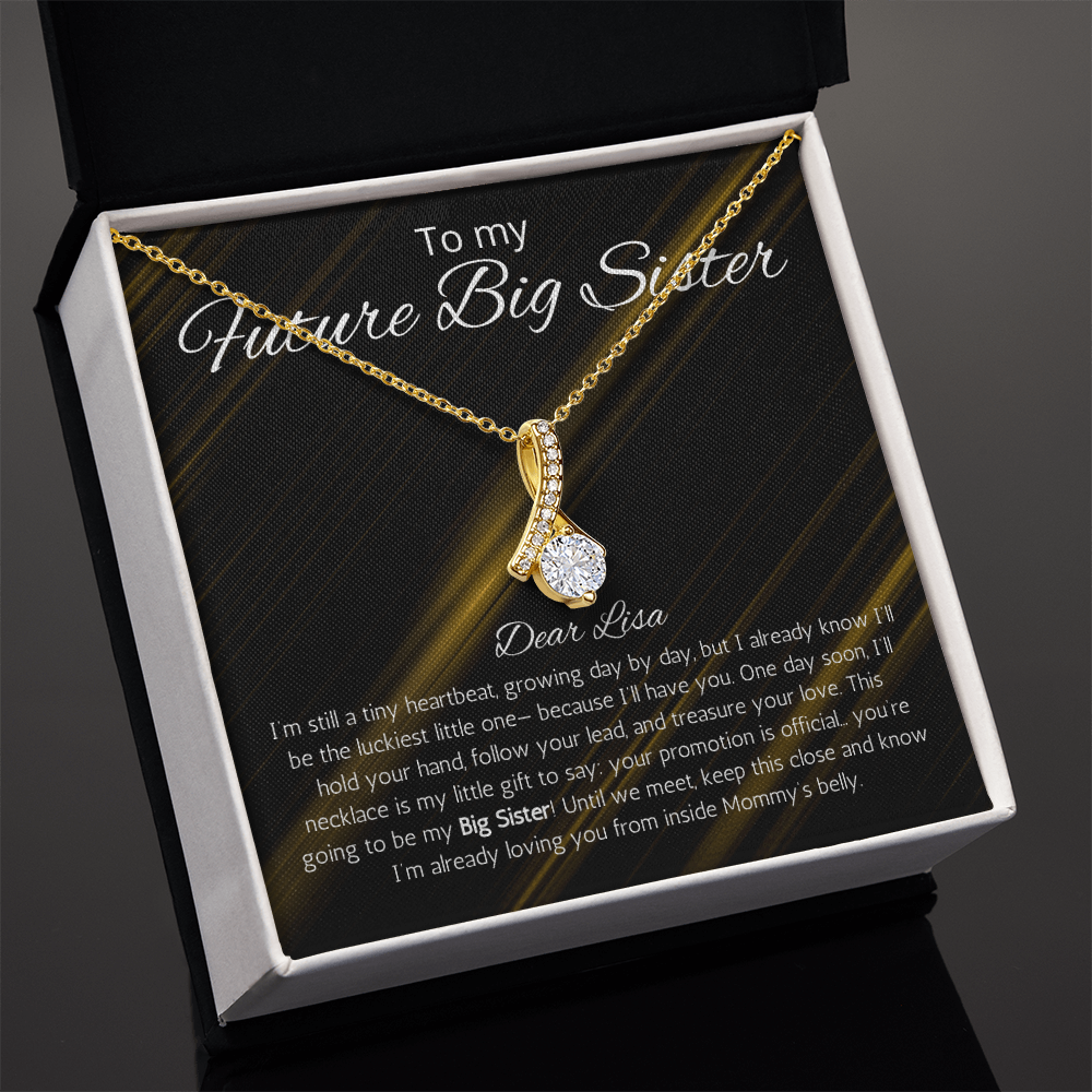 Promoted to Big Sister New Sister Gift Personalized Gift Necklace Alluring Beauty Jewelry Baby shower Soon to Be Sister reveal Announcement