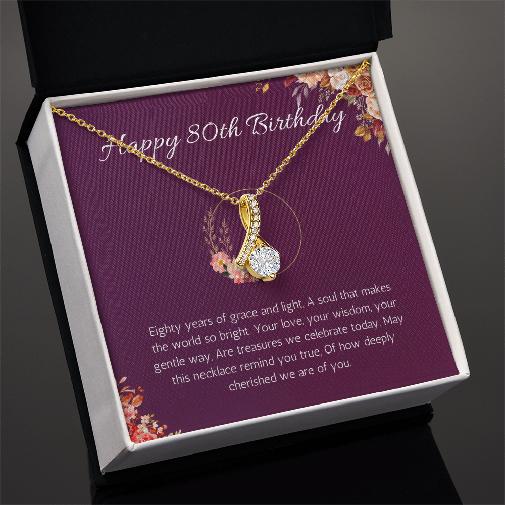 80th birthday gift for women, 80th birthday gift for mom, grandma, nana, Alluring Beauty gift necklace, 80th birthday jewelry necklace, turning 80