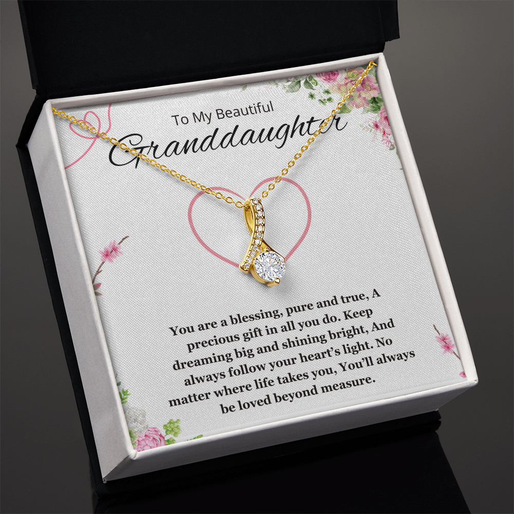 Granddaughter Gift Necklace for Birthday Graduation Alluring Beauty Jewelry from Grandpa Grandma