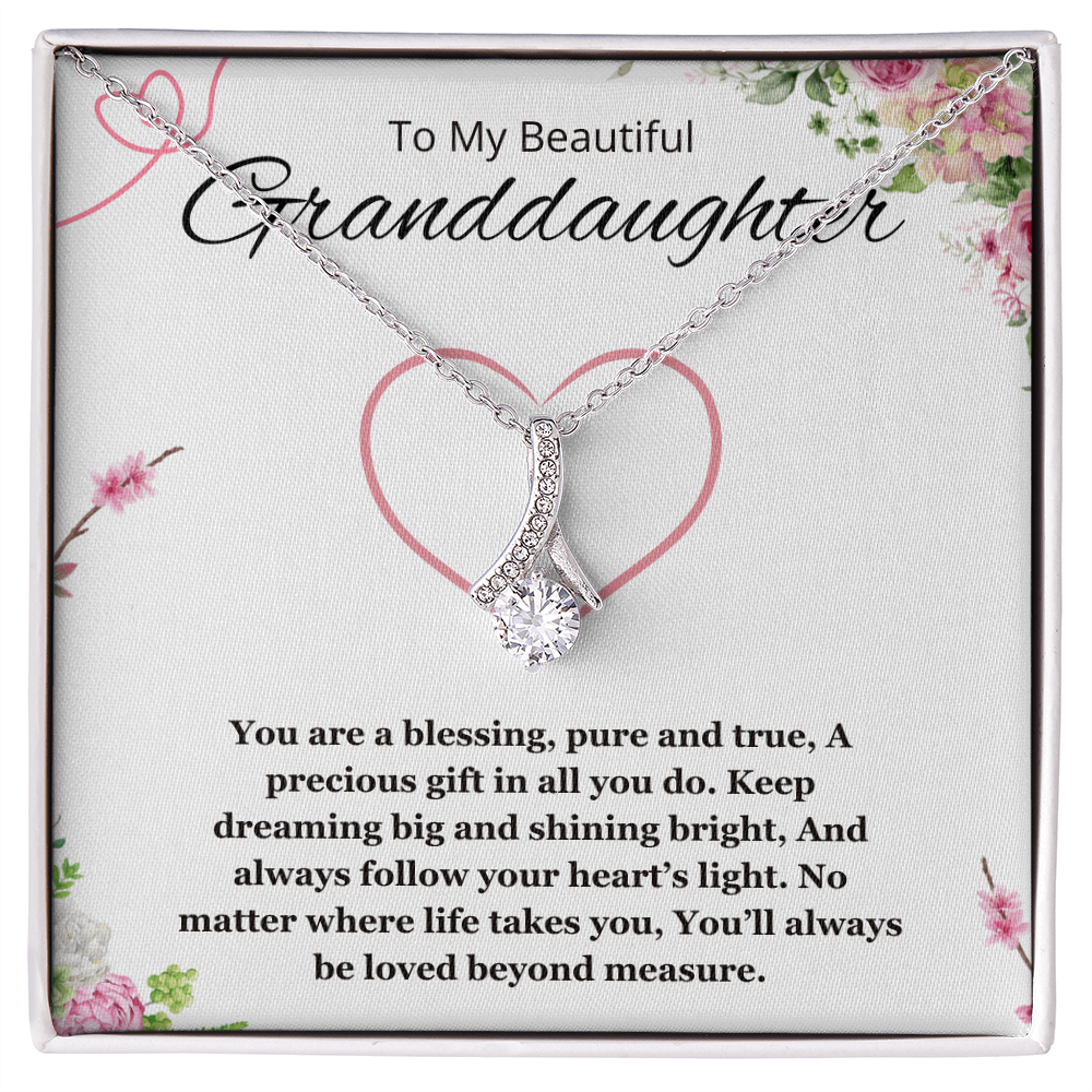 Granddaughter Gift Necklace for Birthday Graduation Alluring Beauty Jewelry from Grandpa Grandma