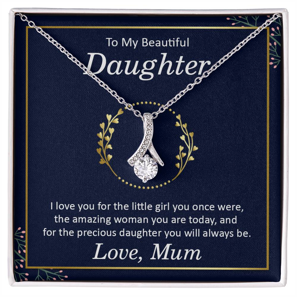 My Beautiful Daughter Gift Necklace, Birthday Gift necklace For Daughter, Gift Necklace For Mother, Mom, Loving Mom Necklace, Appreciation Gift necklace