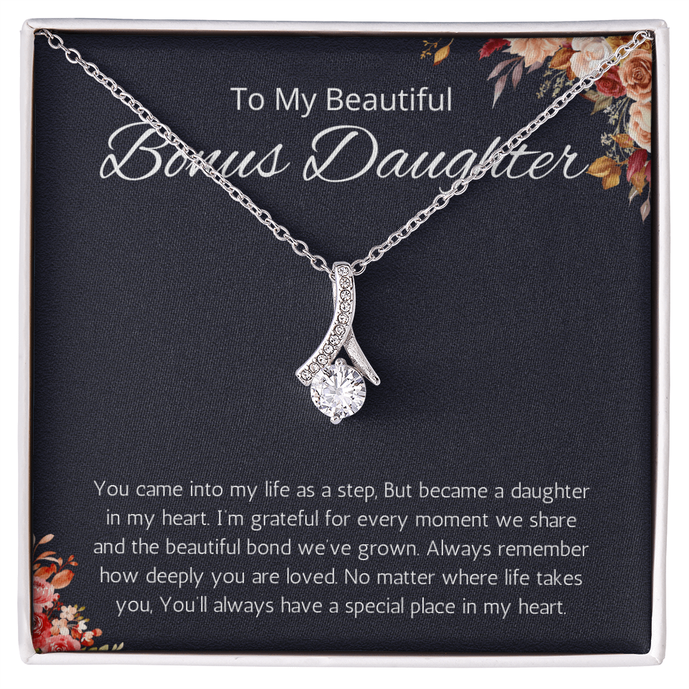 Step Daughter Gift Necklace Bonus Daughter Jewelry  Stepdaughter Gift from step mom stepdad Alluring Beauty