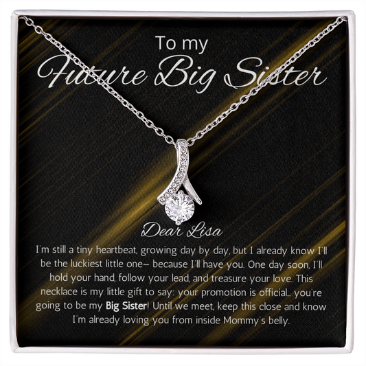 Promoted to Big Sister New Sister Gift Personalized Gift Necklace Alluring Beauty Jewelry Baby shower Soon to Be Sister reveal Announcement