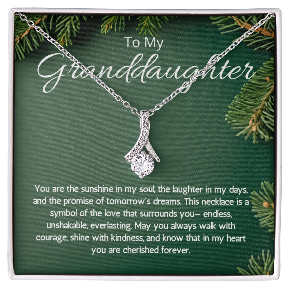 To My Granddaughter Gift Necklace from Grandma Grandpa Gift Birthday Christmas Graduation Alluring Beauty necklace from Grandfather Grandmother
