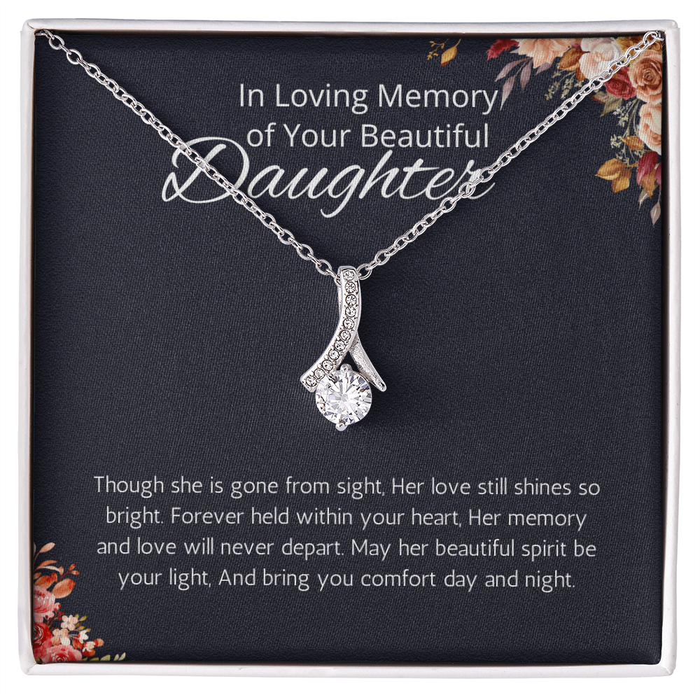 Memorial gift loss of Daughter Necklace Sorry for your Loss remembrance gift for mom Alluring Beauty Jewelry
