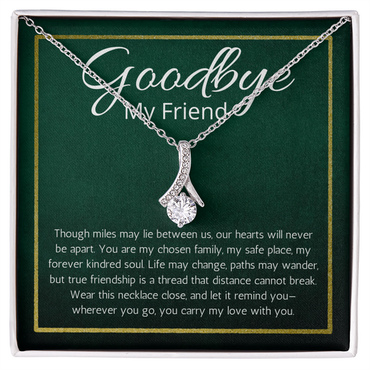 Goodbye Present for Friend Moving farewell Necklace Alluring Beauty Jewelry BFF Bestie Going Away Gift