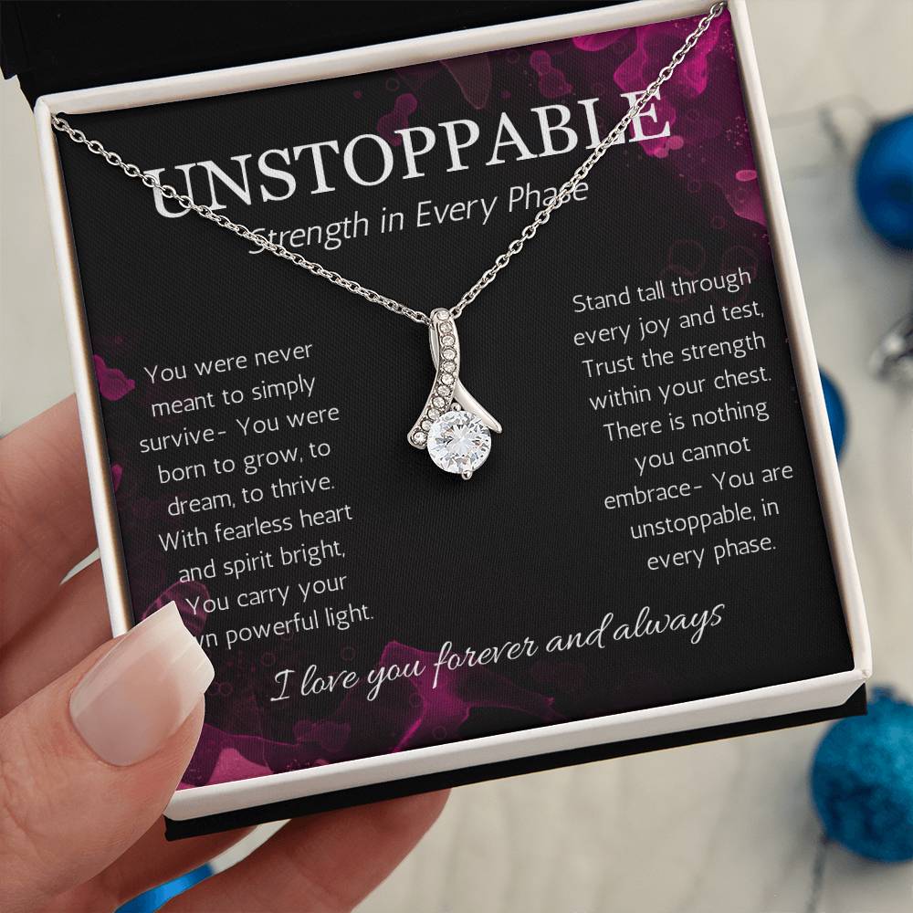 Empowerment Necklace, Resilience Necklace Unstoppable Strong Woman Jewelry Gift Alluring Beauty Present