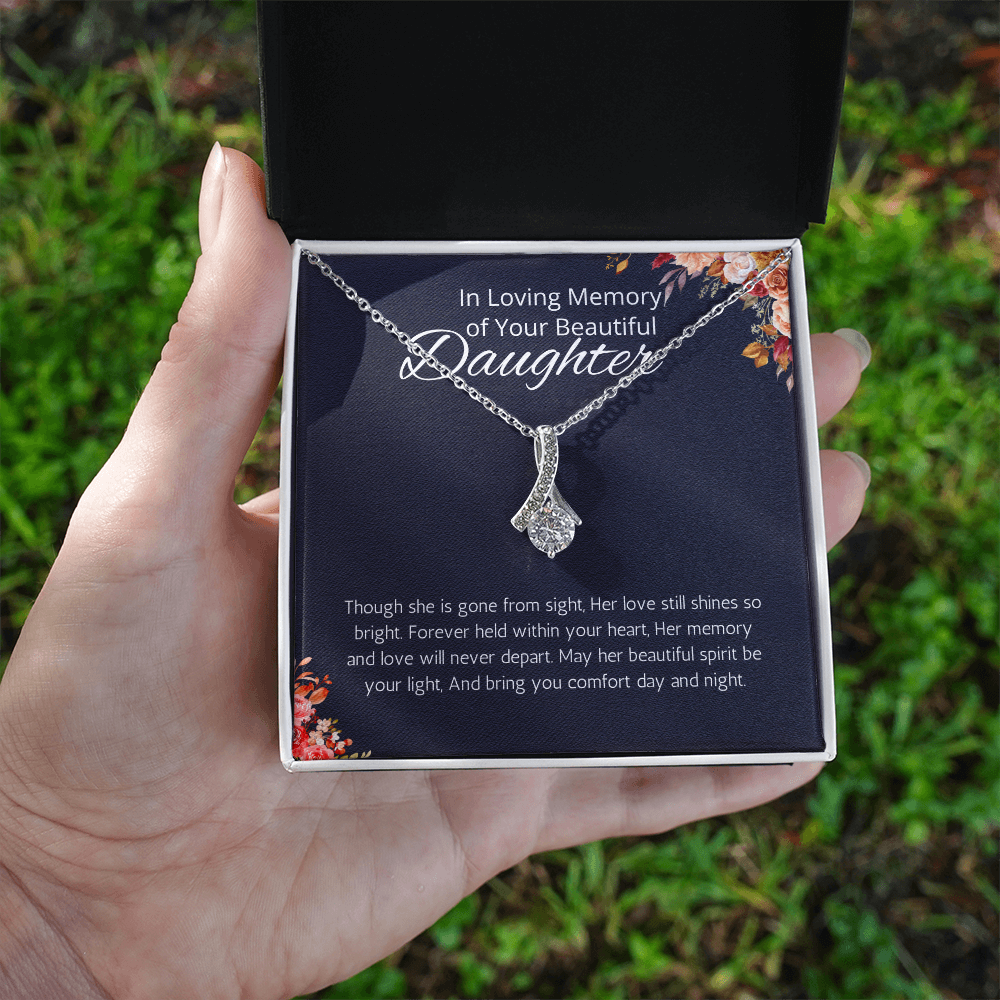 Memorial gift loss of Daughter Necklace Sorry for your Loss remembrance gift for mom Alluring Beauty Jewelry