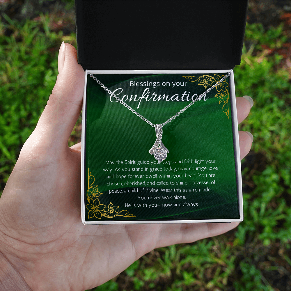 Confirmation Gift For Girls, Christian Religious Present for Women Alluring Beauty Necklace For Daughter, Meaningful Message Jewelry