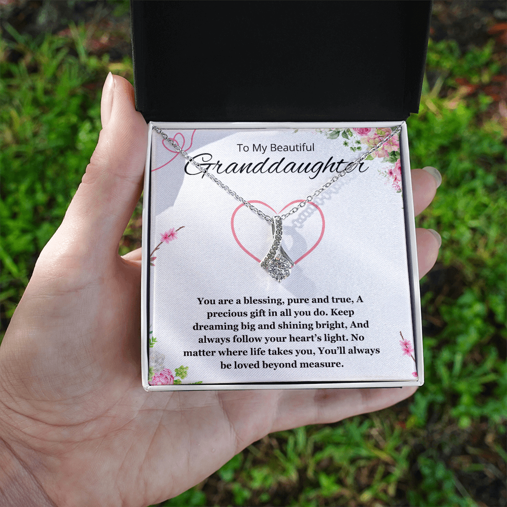 Granddaughter Gift Necklace for Birthday Graduation Alluring Beauty Jewelry from Grandpa Grandma