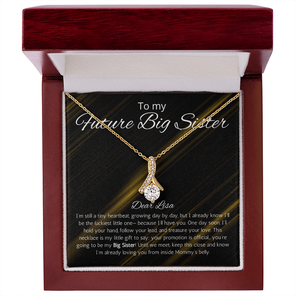 Promoted to Big Sister New Sister Gift Personalized Gift Necklace Alluring Beauty Jewelry Baby shower Soon to Be Sister reveal Announcement