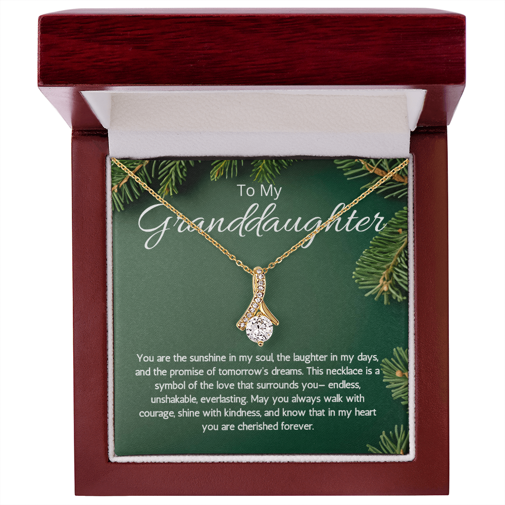 To My Granddaughter Gift Necklace from Grandma Grandpa Gift Birthday Christmas Graduation Alluring Beauty necklace from Grandfather Grandmother