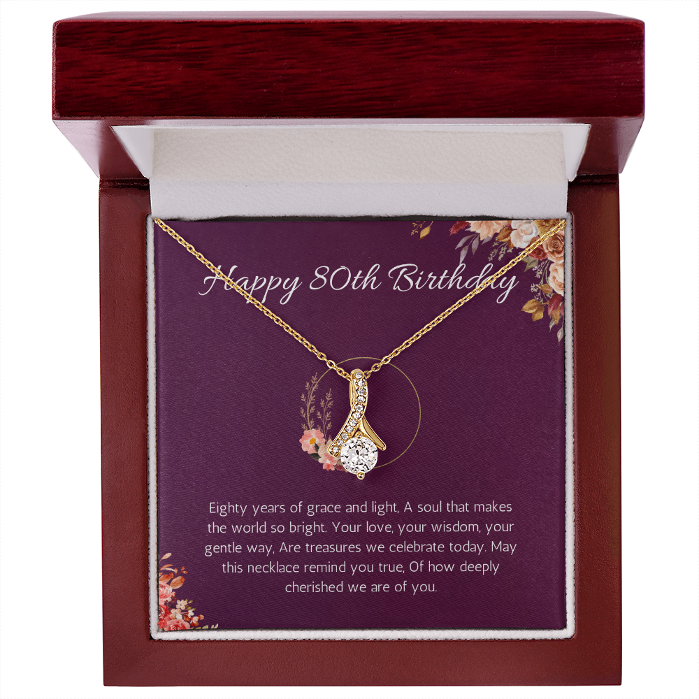 80th birthday gift for women, 80th birthday gift for mom, grandma, nana, Alluring Beauty gift necklace, 80th birthday jewelry necklace, turning 80