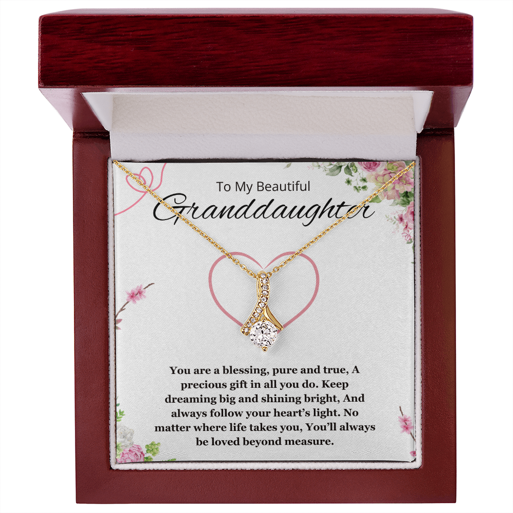 Granddaughter Gift Necklace for Birthday Graduation Alluring Beauty Jewelry from Grandpa Grandma