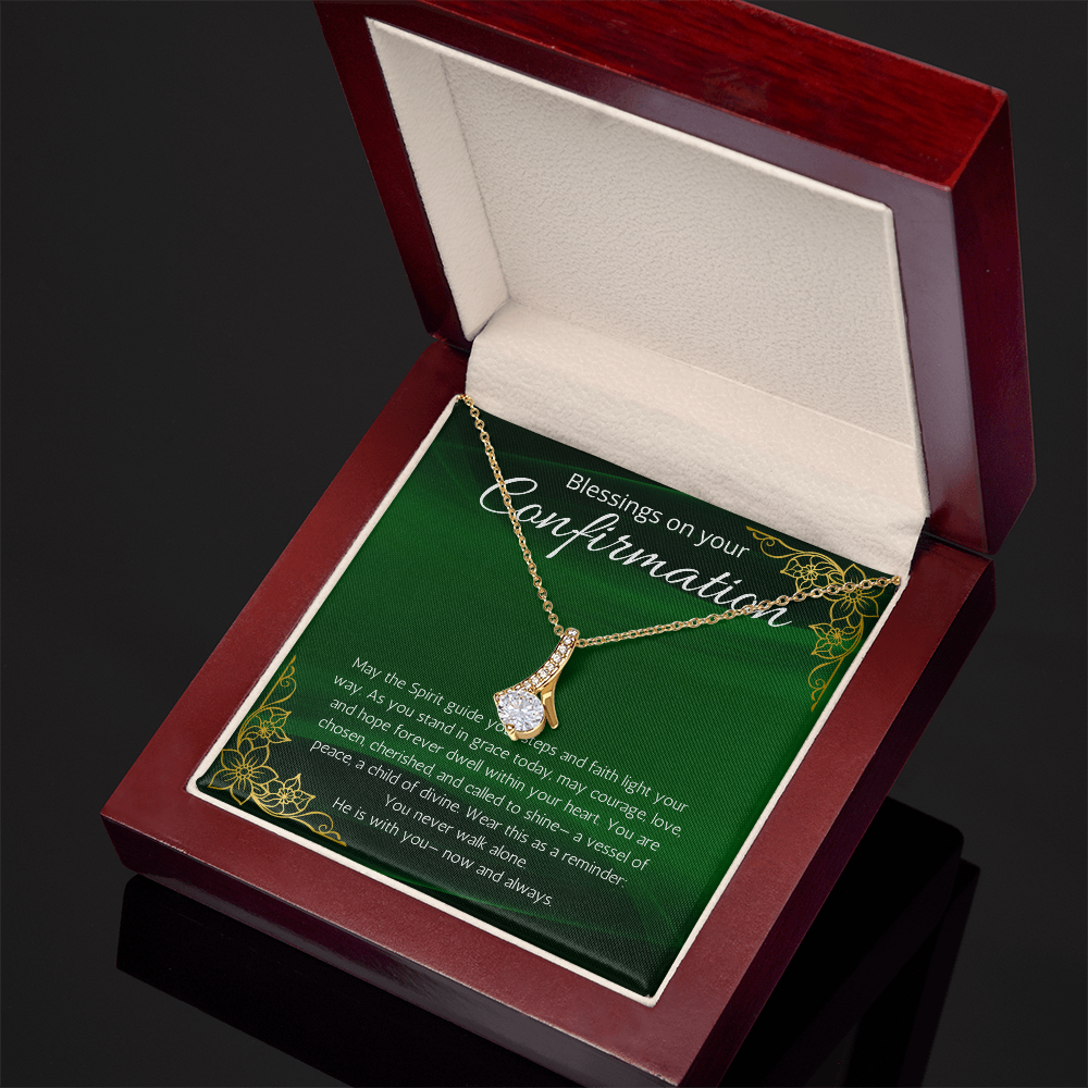 Confirmation Gift For Girls, Christian Religious Present for Women Alluring Beauty Necklace For Daughter, Meaningful Message Jewelry