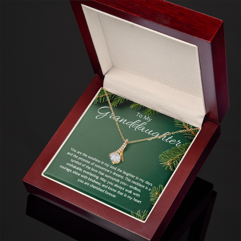 To My Granddaughter Gift Necklace from Grandma Grandpa Gift Birthday Christmas Graduation Alluring Beauty necklace from Grandfather Grandmother