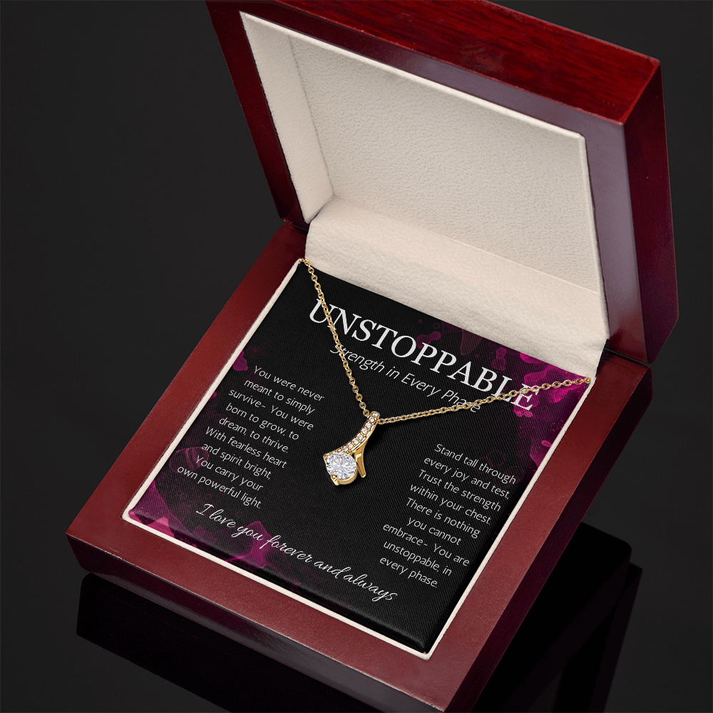Empowerment Necklace, Resilience Necklace Unstoppable Strong Woman Jewelry Gift Alluring Beauty Present